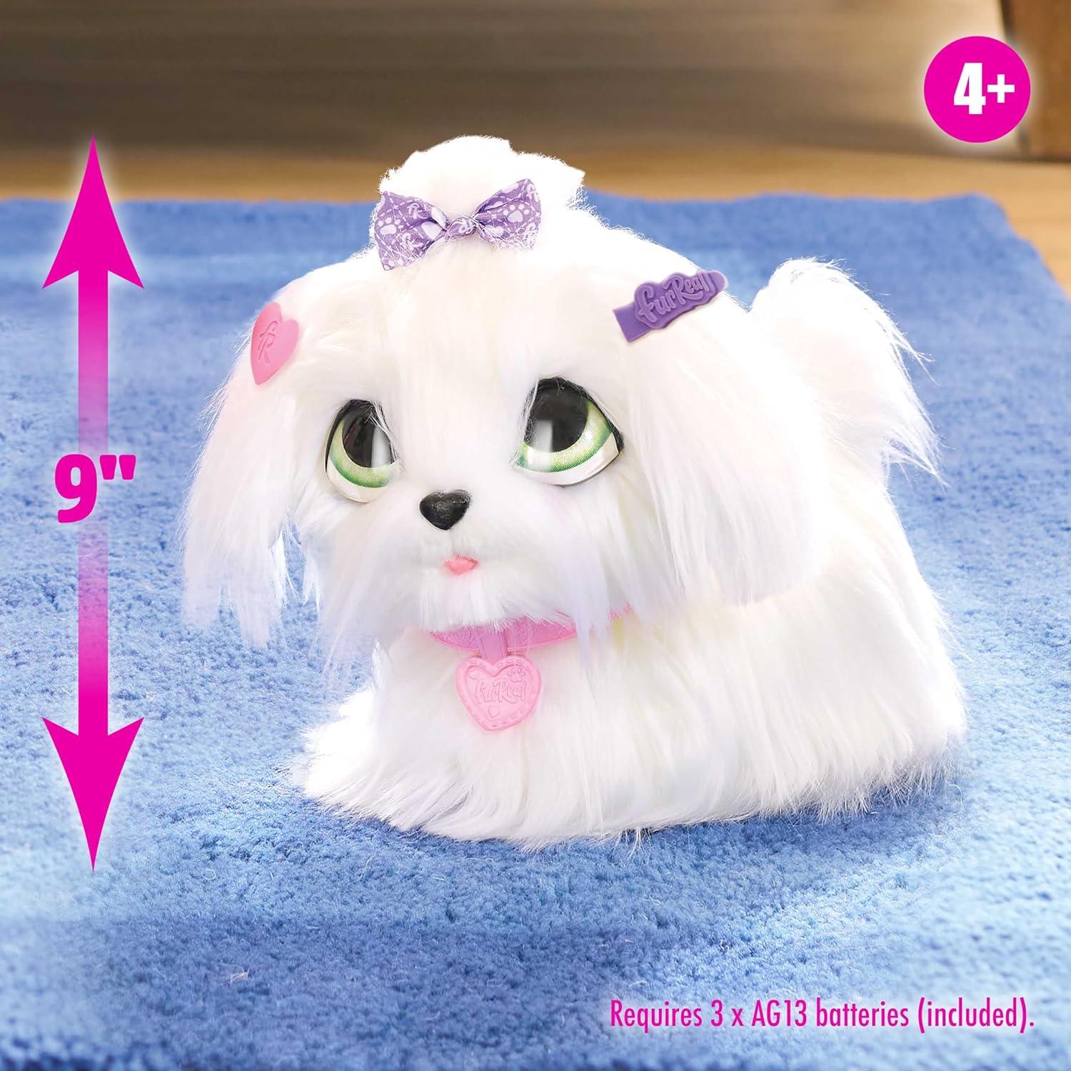 image:imageFurReal GoGo Walkin Pup Maltese Interactive Toy 9inch Realistic Plush Dog Kids Toys for Ages 4 Up by Just Play