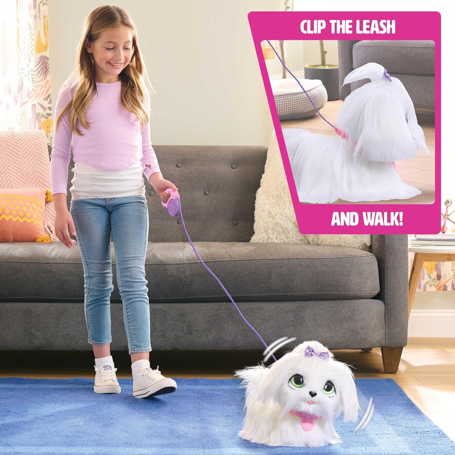 image:imageFurReal GoGo Walkin Pup Maltese Interactive Toy 9inch Realistic Plush Dog Kids Toys for Ages 4 Up by Just Play
