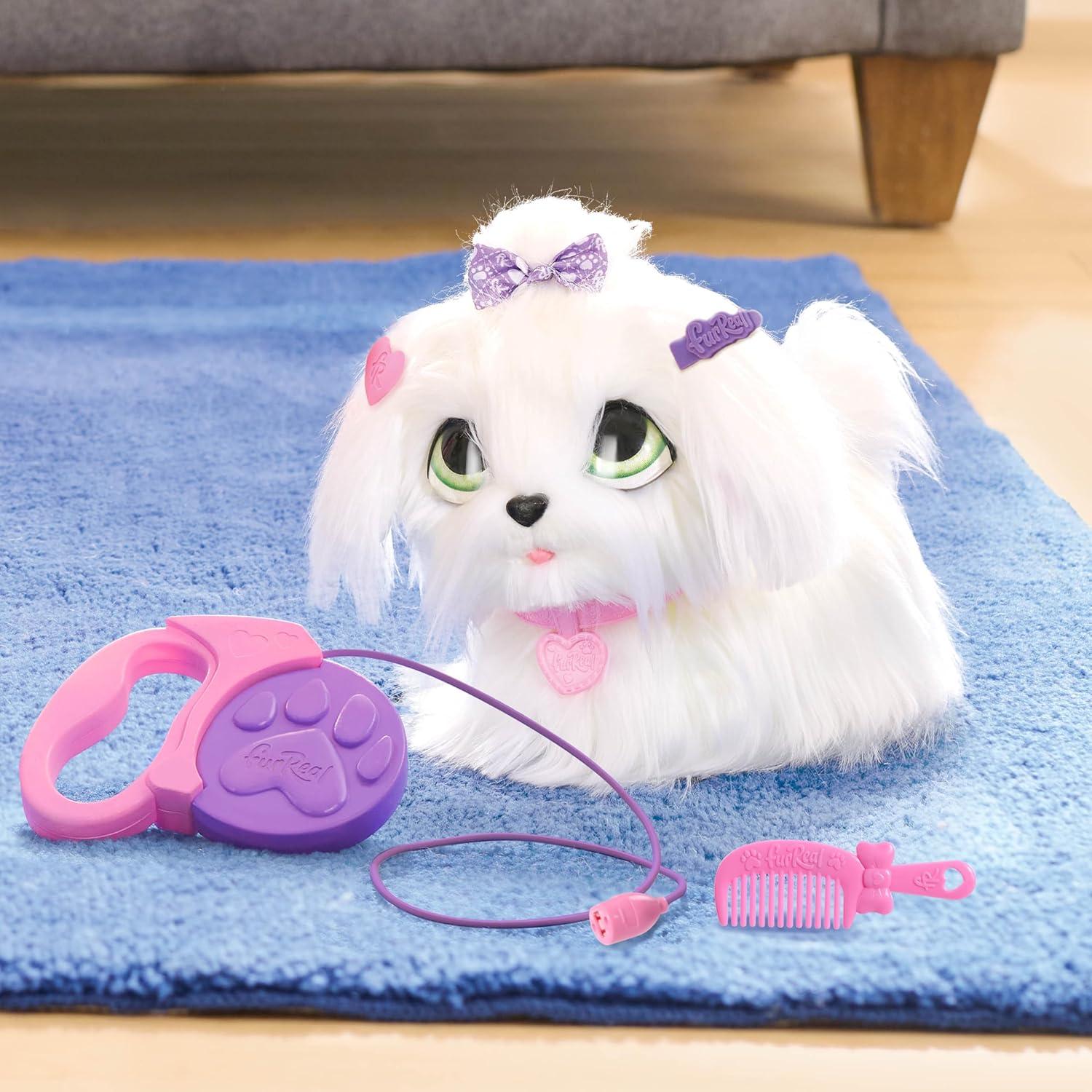 image:imageFurReal GoGo Walkin Pup Maltese Interactive Toy 9inch Realistic Plush Dog Kids Toys for Ages 4 Up by Just Play