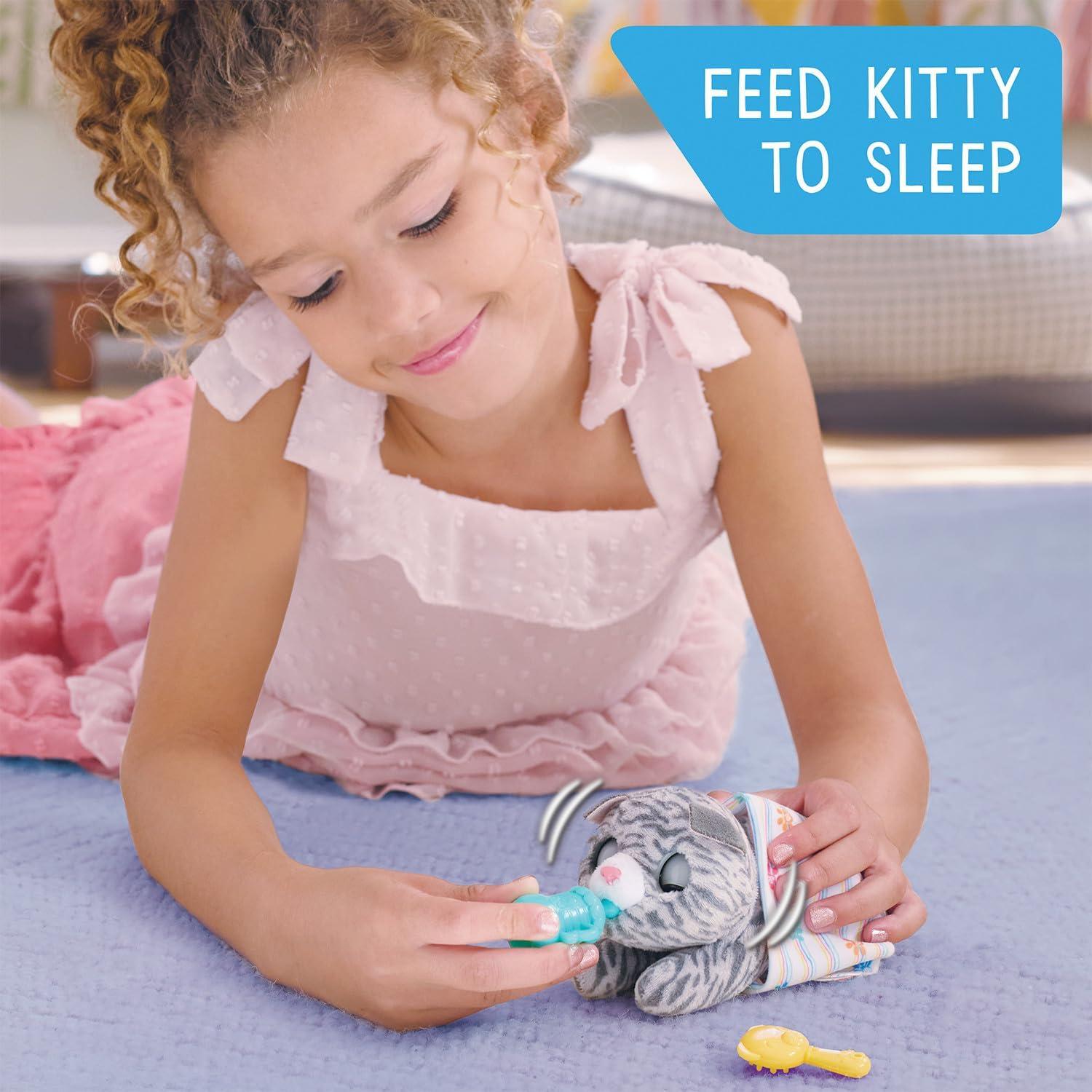 image:imagefurReal Newborns Kitty Interactive Pet Small Plush Stuffed Animal Cat with Sounds and Movement Faux Fur Easter Basket Fillers Gifts Presents Kids Toys for Ages 4 Up by Just Play