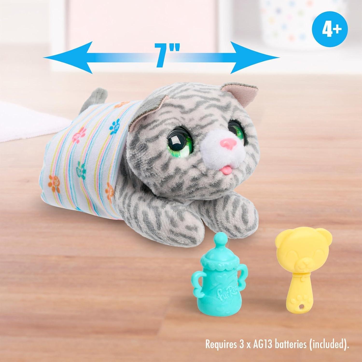 image:imagefurReal Newborns Kitty Interactive Pet Small Plush Stuffed Animal Cat with Sounds and Movement Faux Fur Easter Basket Fillers Gifts Presents Kids Toys for Ages 4 Up by Just Play
