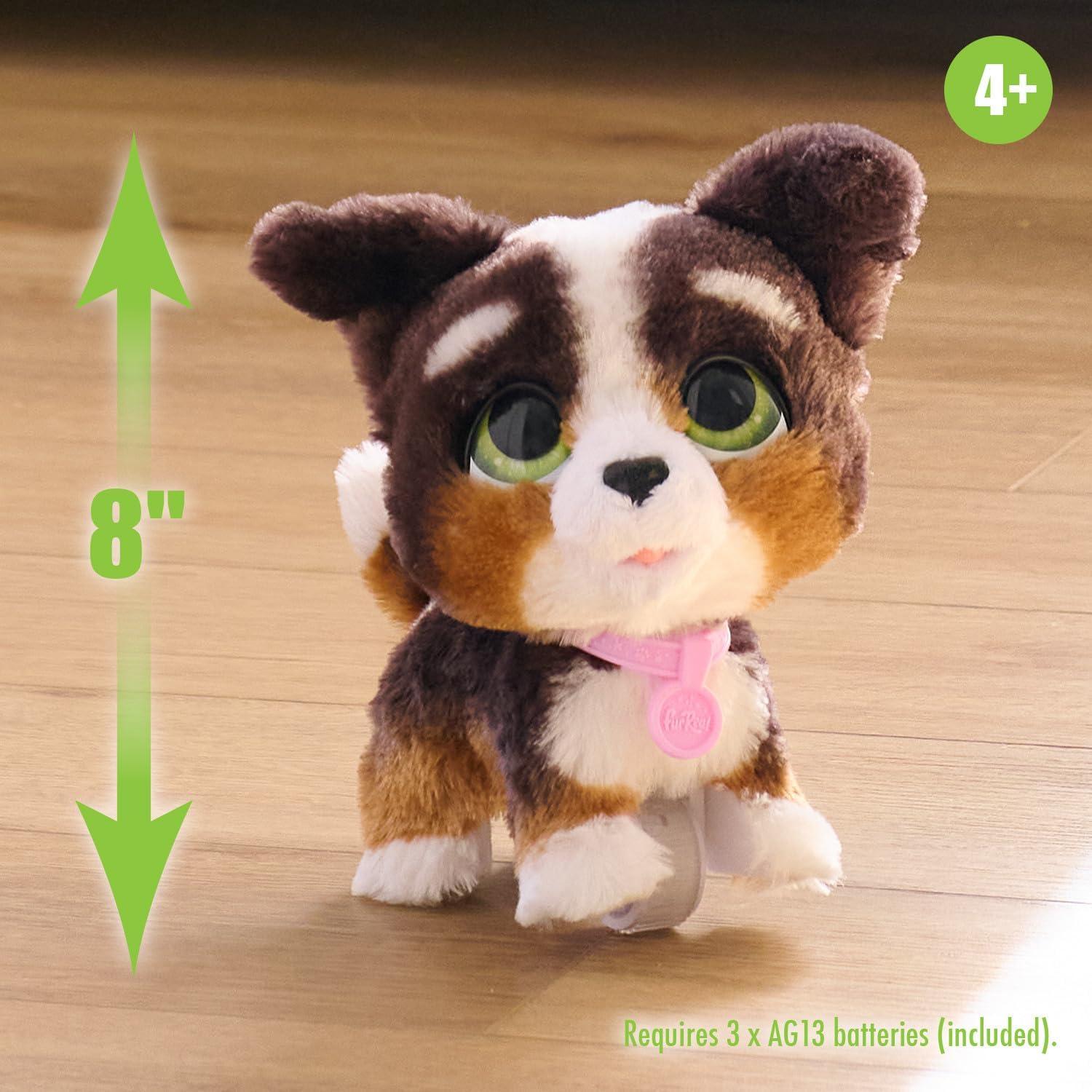 image:imagefurReal WalkALots Bernedoodle Interactive Toy 8inch Walking Plush Puppy with Sounds Faux Fur Kids Toys for Ages 4 Up by Just Play