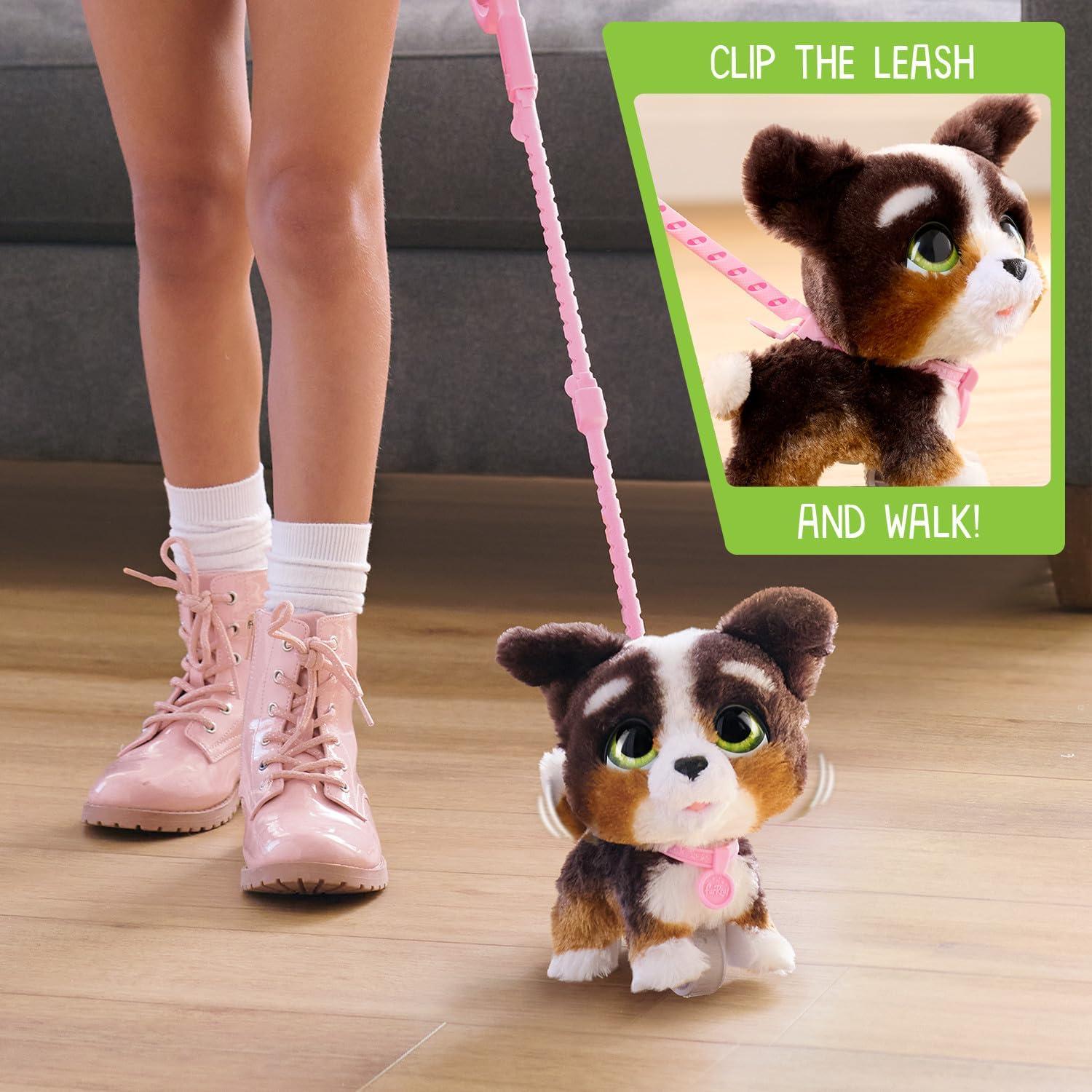 image:imagefurReal WalkALots Bernedoodle Interactive Toy 8inch Walking Plush Puppy with Sounds Faux Fur Kids Toys for Ages 4 Up by Just Play