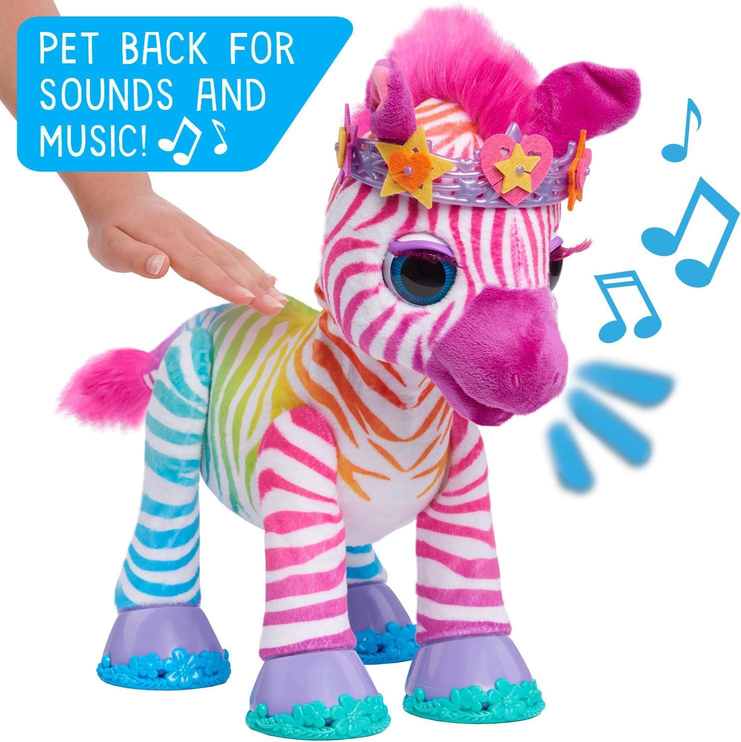 image:imagefurReal Zenya My Rainbow Zebra Interactive Plush with Accessories 22pieces Pretend Play Kids Toys for Ages 4 Up by Just Play