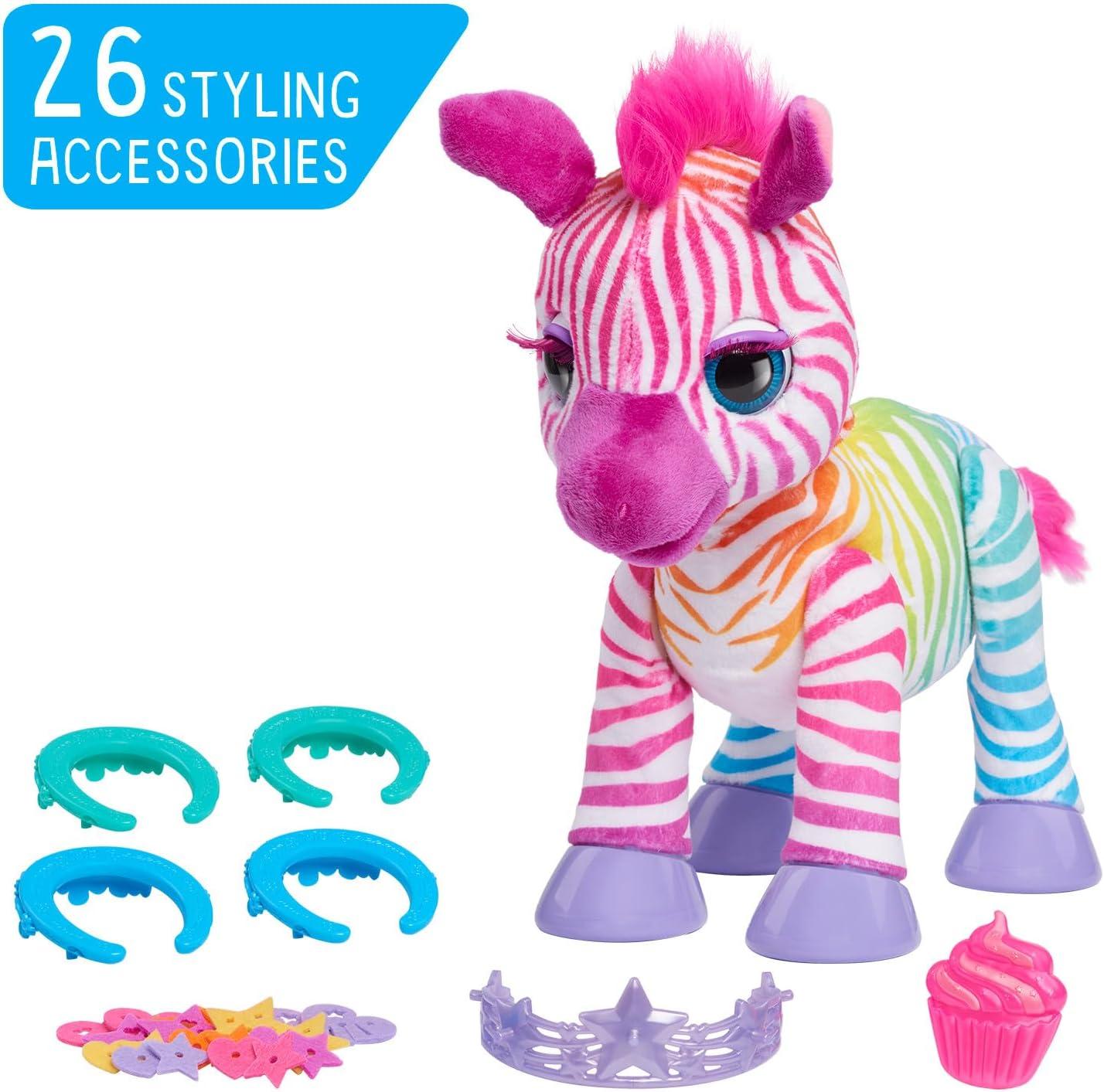 image:imagefurReal Zenya My Rainbow Zebra Interactive Plush with Accessories 22pieces Pretend Play Kids Toys for Ages 4 Up by Just Play