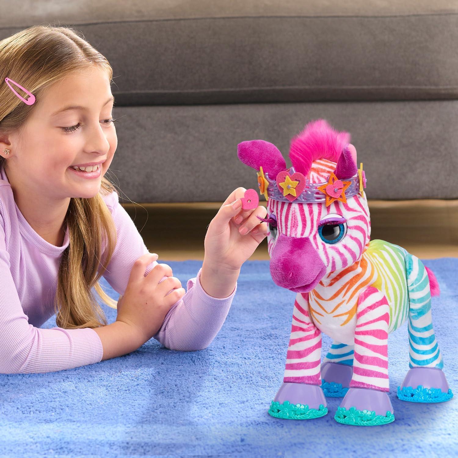 image:imagefurReal Zenya My Rainbow Zebra Interactive Plush with Accessories 22pieces Pretend Play Kids Toys for Ages 4 Up by Just Play