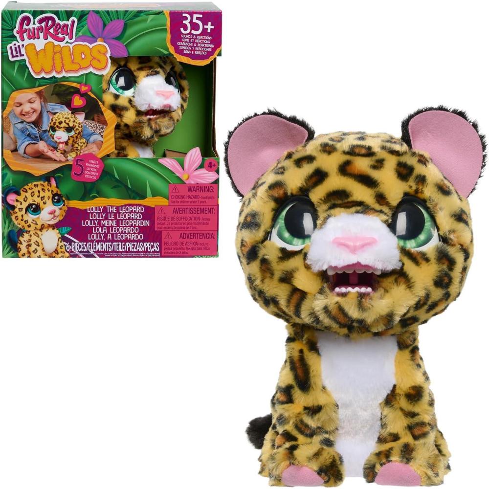 image:imageFurReal Lil Wilds Lolly The Leopard Interactive 8inch Plush Stuffed Animal with Over 35 Sounds and Reactions 6Pieces Kids Toys for Ages 4 Up by Just Play