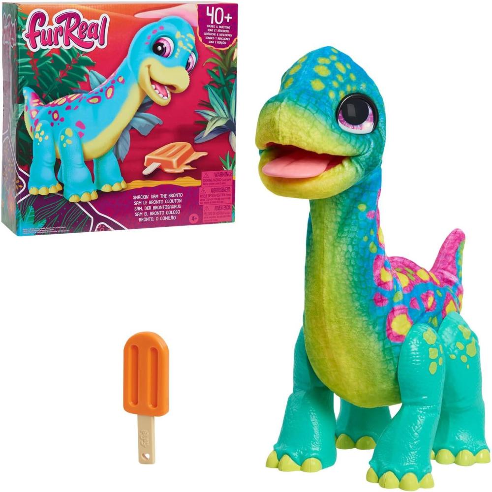image:imagefurReal Snackin Sam the Bronto Interactive Toy 11inch Plush with Motions and Sounds Kids Toys for Ages 4 Up by Just Play