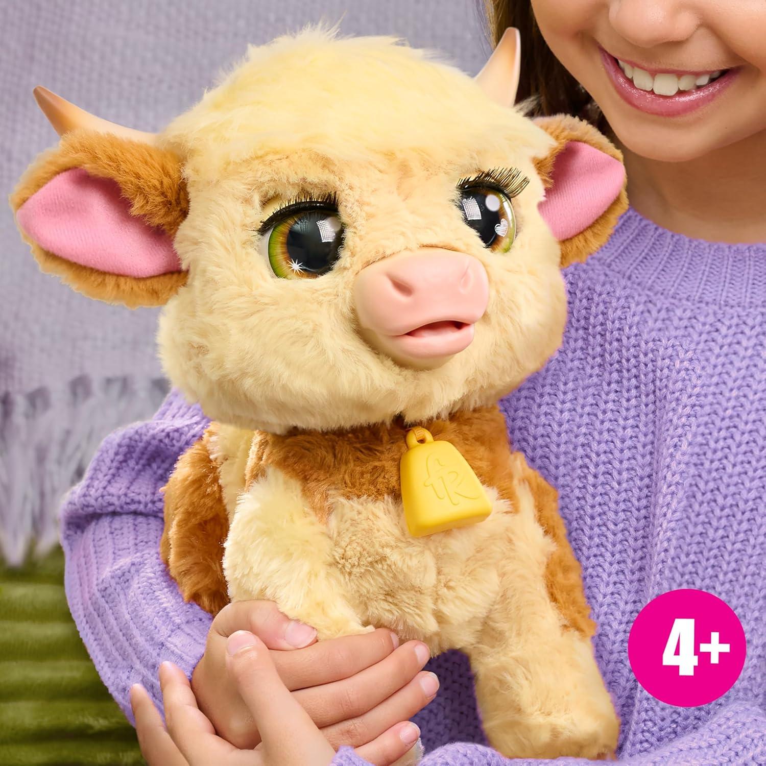 image:imageFurReal Maggie The Feed amp Follow Cow 11 Inch Interactive Highland Mini Cow for Boys and Girls Ages 4 and up