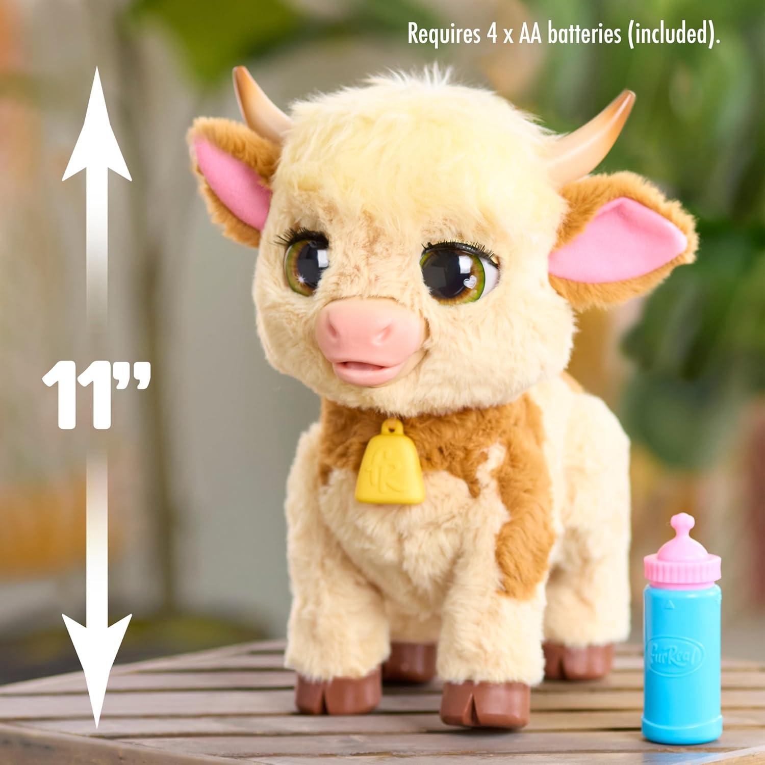 image:imageFurReal Maggie The Feed amp Follow Cow 11 Inch Interactive Highland Mini Cow for Boys and Girls Ages 4 and up