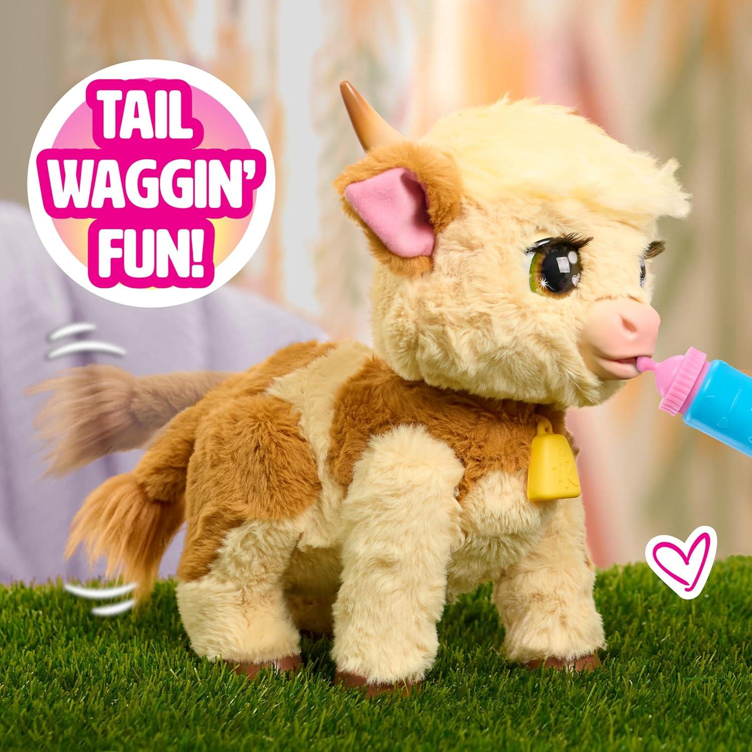 image:imageFurReal Maggie The Feed amp Follow Cow 11 Inch Interactive Highland Mini Cow for Boys and Girls Ages 4 and up