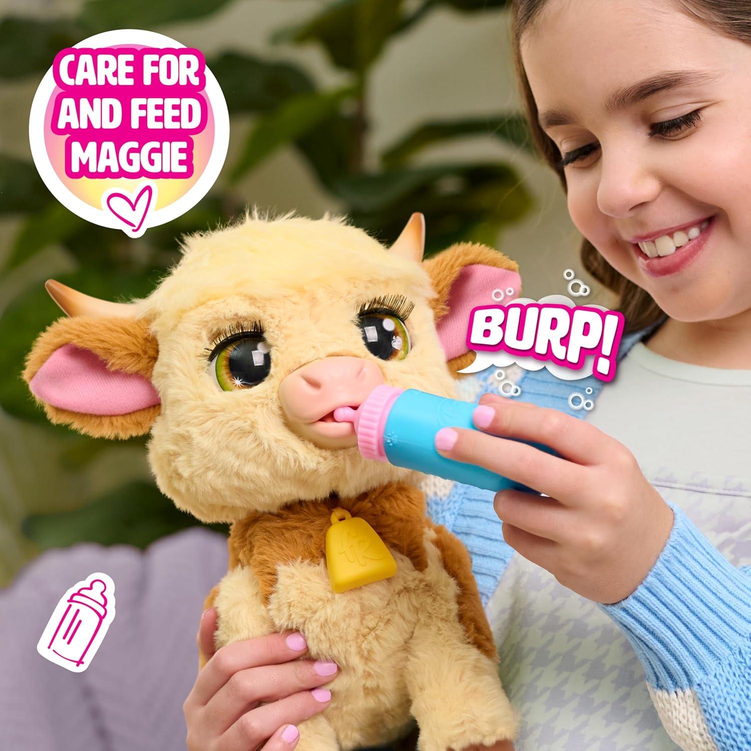 image:imageFurReal Maggie The Feed amp Follow Cow 11 Inch Interactive Highland Mini Cow for Boys and Girls Ages 4 and up