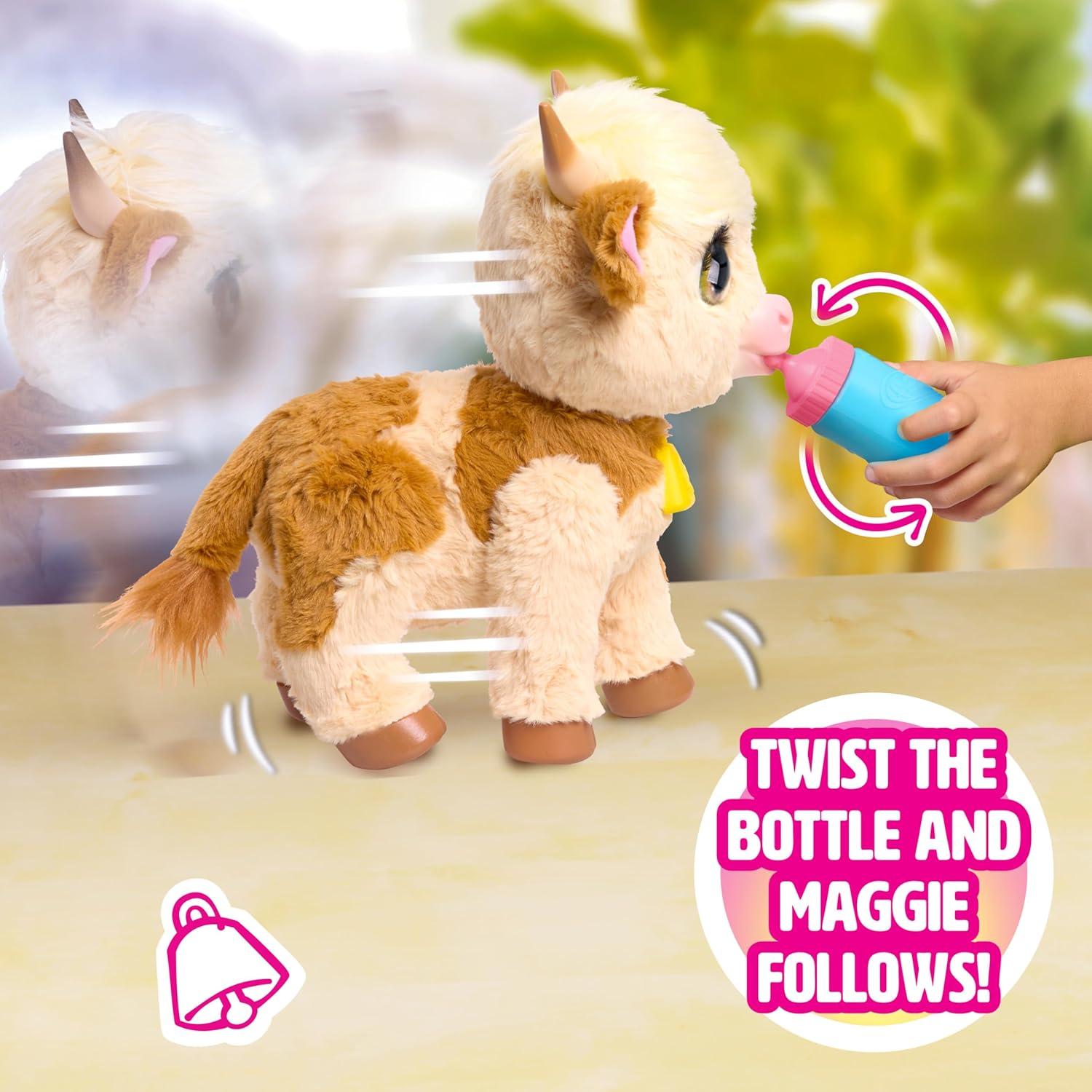 image:imageFurReal Maggie The Feed amp Follow Cow 11 Inch Interactive Highland Mini Cow for Boys and Girls Ages 4 and up