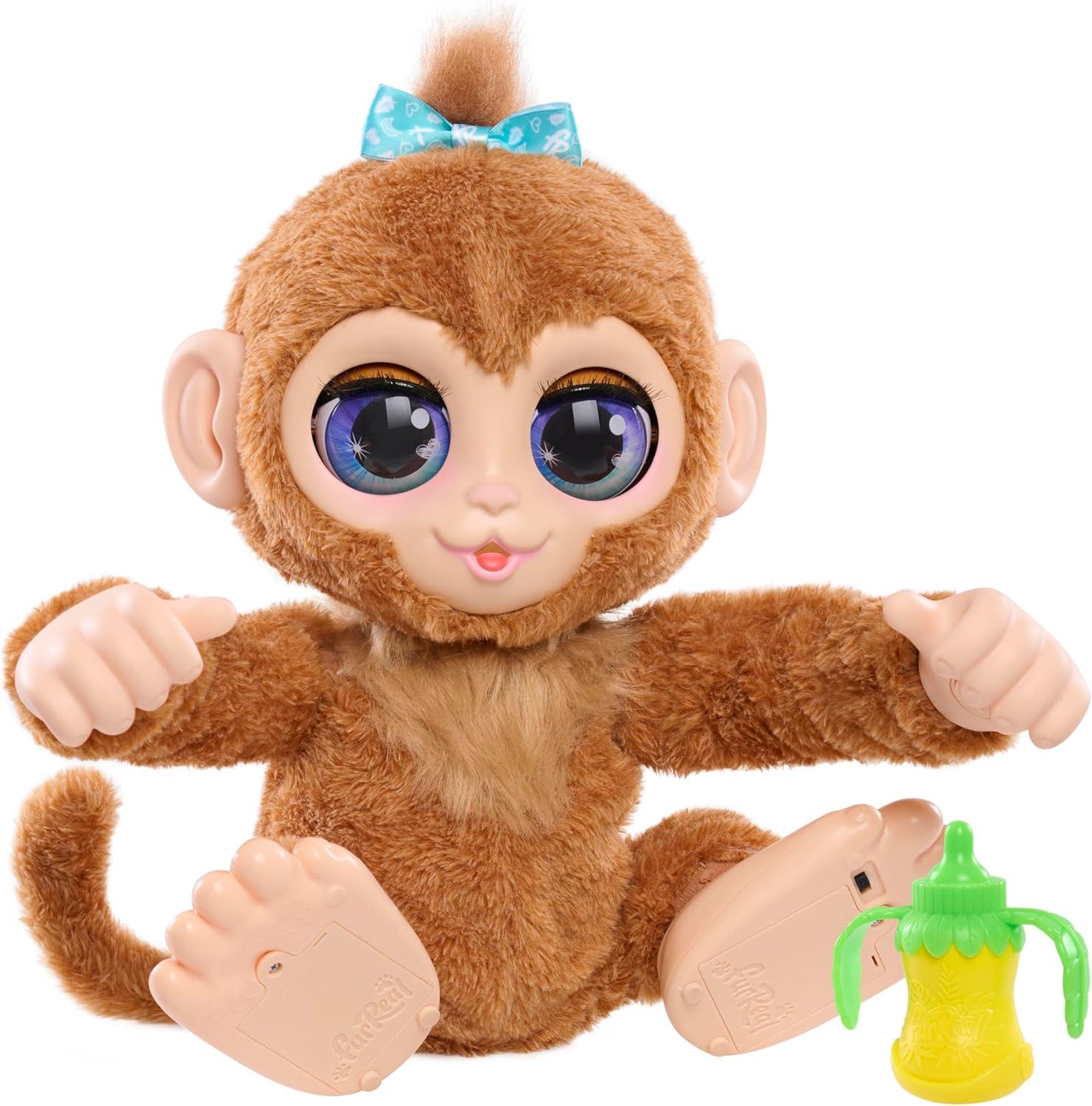 image:imageFurReal Peanut The Playful Monkey Interactive Toy 15inch Realistic Plush Kids Toys for Ages 4 Up by Just PlayLarge